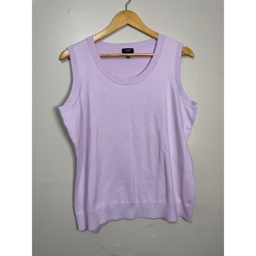 Talbots Prima Cotton 1X Classic Crew Neck Women's Knit Sweater Vest